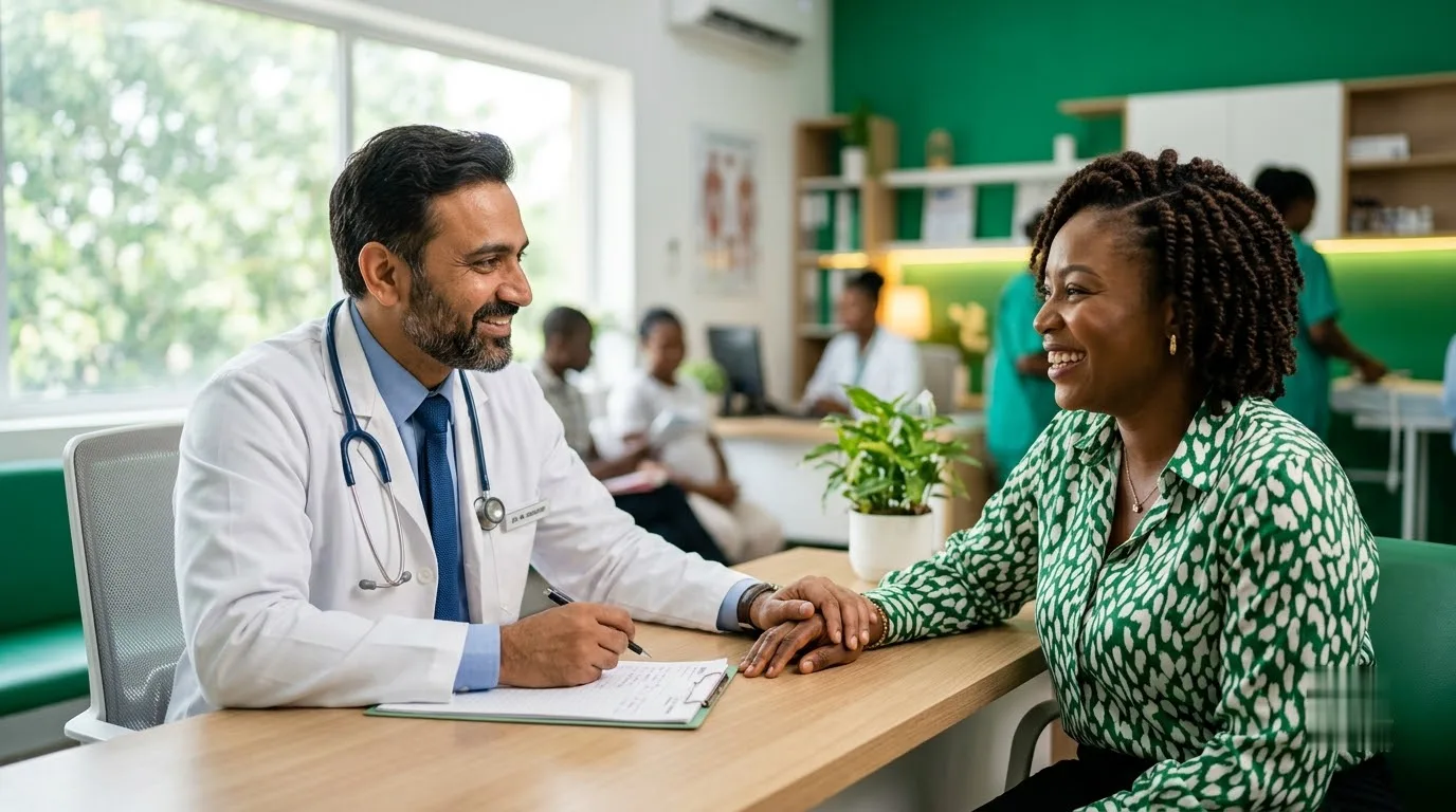 Hootone doctor consulting a patient